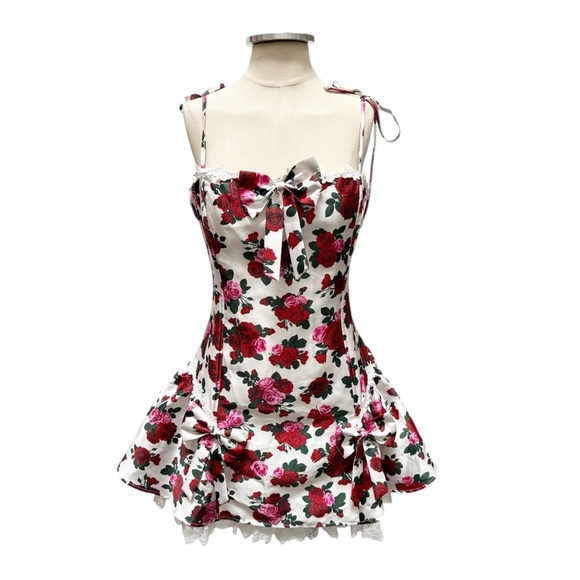 NEW Sugar Thrillz Scandal Sheet Taffeta Dress Floral Print Size XL - Picture 4 of 11